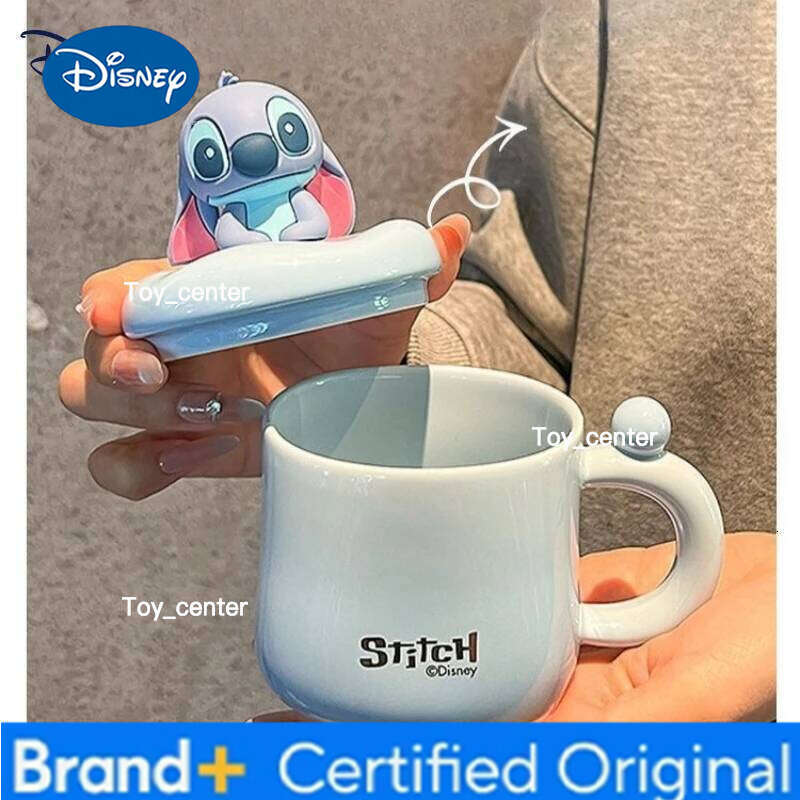 Disney Stitch Cartoon Anime Couples Mug Cute Ceramic Tea Coffee Milk Cup Set Home Decoration Kawaii Birthday Gift for Girls H2602051