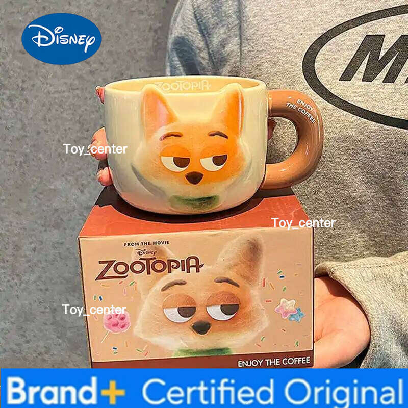 Disney Dis Zootopia Nick Wilde 3d Ceramic Mug Coffee Cup Couple Gift Birthday Present For Girlfriend Boyfriend Office Home Use H260205