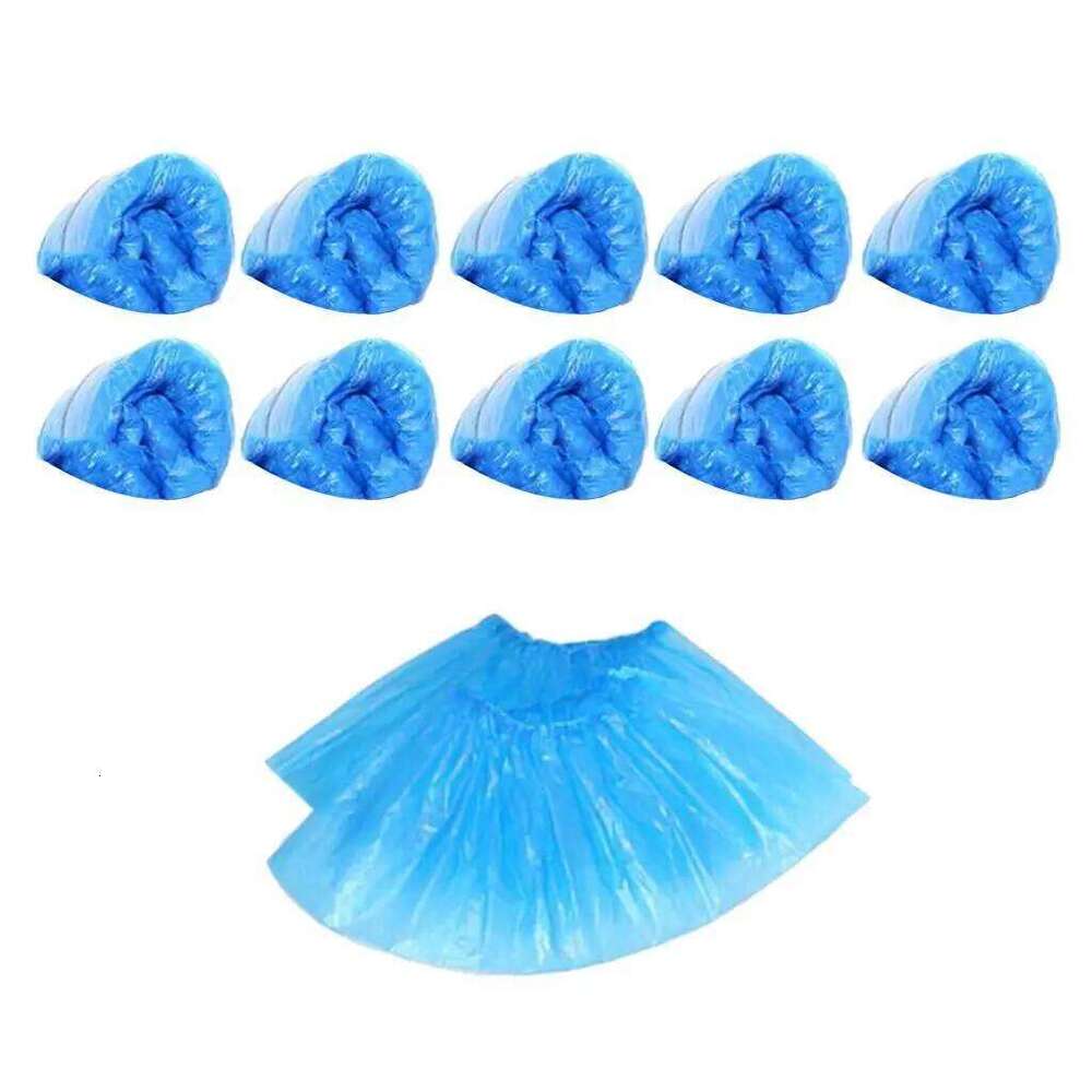 100Pcs Disposable Plastic Shoe Covers Cleaning Overshoes Protective S260204