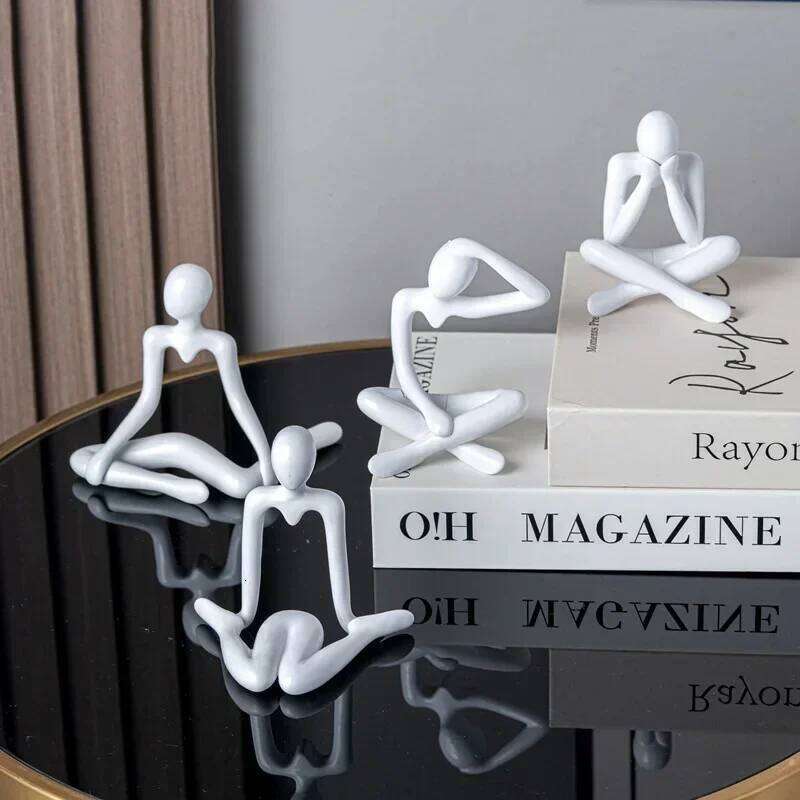 Creative Plastic Abstract Figures Ornament Sculpture Study Room Statue Home Office Accessories Decoration Gift S260204