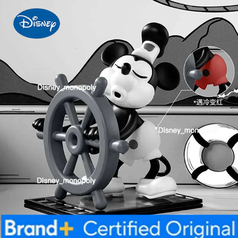 Disney POP MART Steamboat Willie Series Blind Toys Kawaii Anime Action Figure Caixa Caja Surprise Mystery Box Dolls Girls H260205