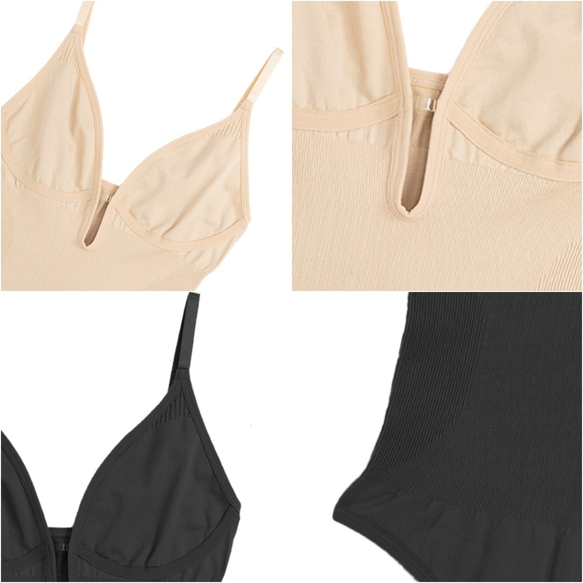 European American Seamless ShapewearFashion Exquisite Women's Plus Size Shaping Deep V Backless Waist-Cinching Bodysuit Butt-Lifting Shaping Thon