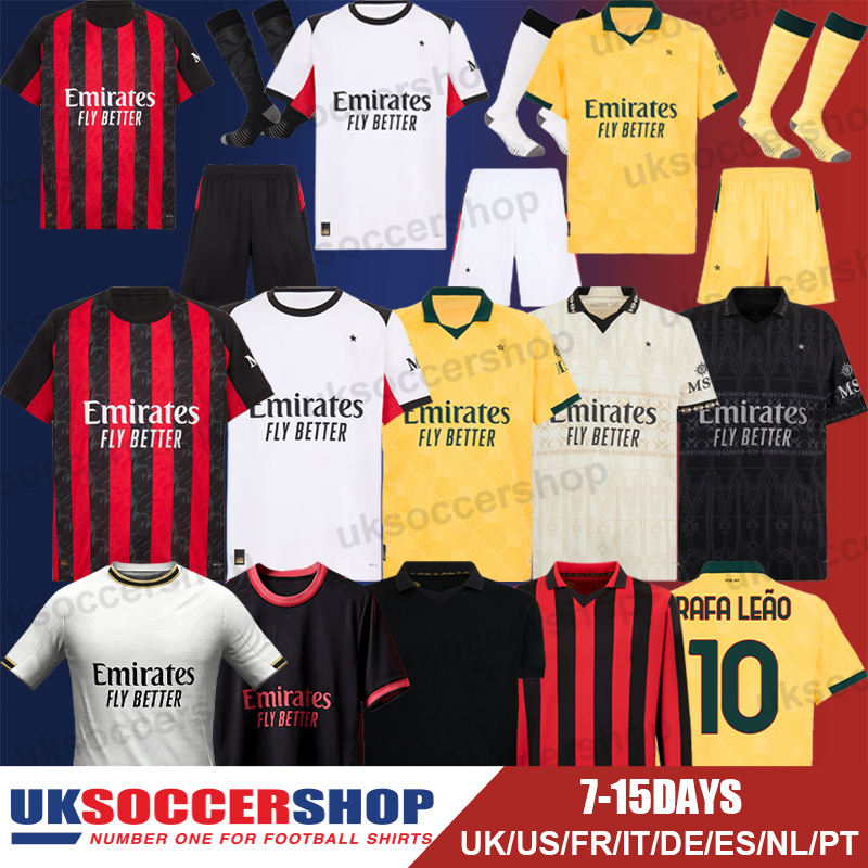 AC Millan Football Jerseys 25 26 Soccer Jerseys 26 27 Retro Football Shirts Tops Kits Men Kids Women Fans Player 3XL 4XL