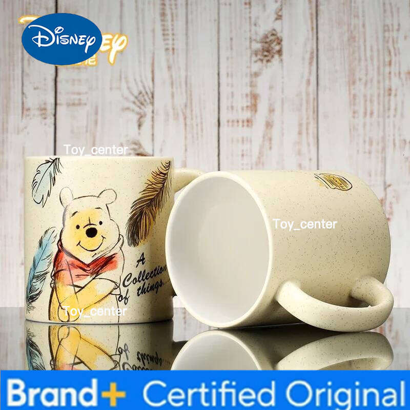Disney 500ml water Winnie ceramic cute cartoon milk cup large capacity covered travel mug Handgrip Ceramic H260205