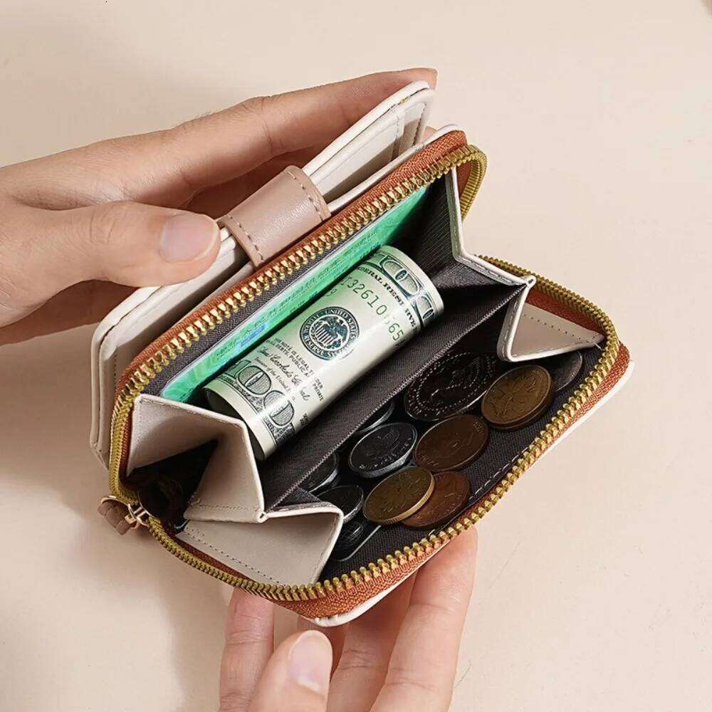 Portable PU Leather Women's Wallet Multiple Card Slots Zipper Coin Purse Multi-Functional Money Bag Men Z260205