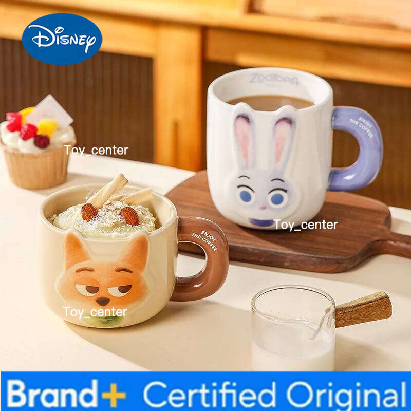Disney Cartoon Cute Ceramic Creativity Nick Judy Breakfast Coffee Cup Collection Friend Birthday Gift H260205