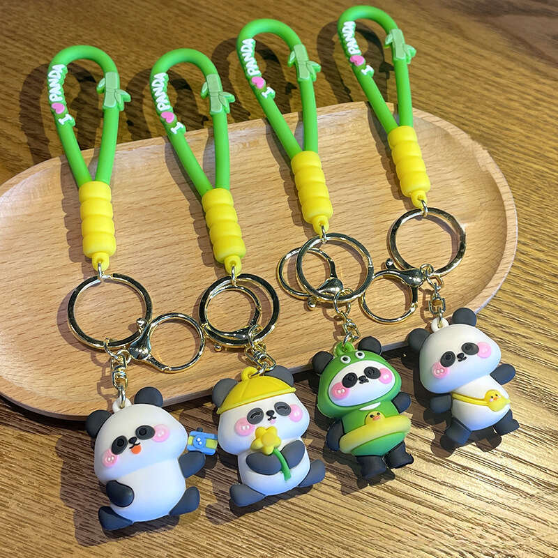 Cute Creative Kung Fu Panda Travel 3D Soft Rubber Doll Car Bag Keychain Pendant Gift