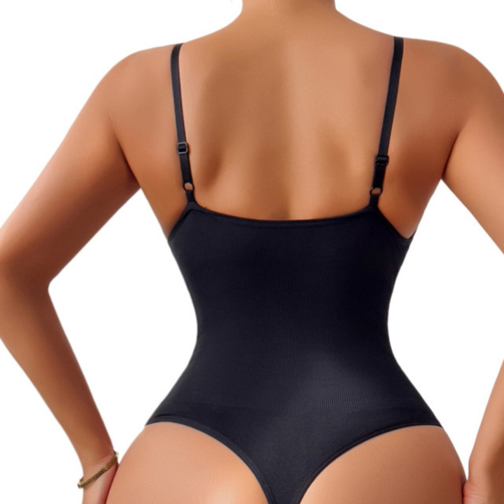 European American Seamless ShapewearFashion Exquisite Women's Plus Size Shaping Deep V Backless Waist-Cinching Bodysuit Butt-Lifting Shaping Thon