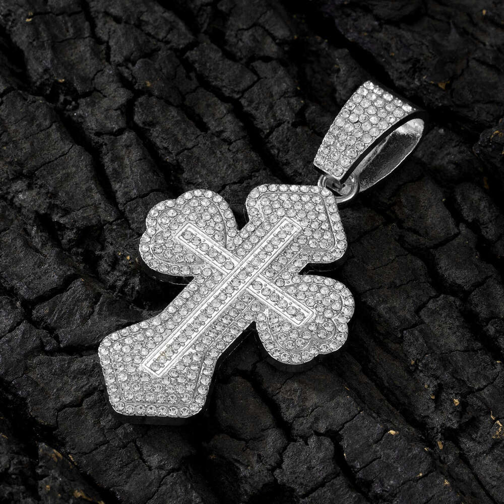 American Style Inlaid Alloy Hip Hop Cross Cuban Necklace Hot-Selling Jewelry Long Men's Chain