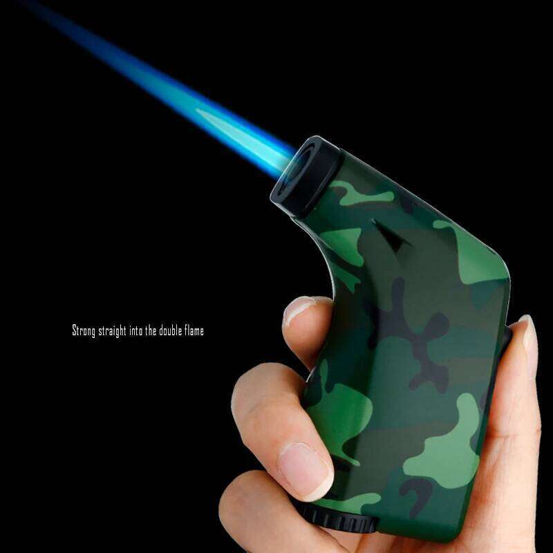 Fashion Mini Windproof Jet Flame Lighter, Refillable Butane Torch for Cigar & Outdoor, Portable Stylish Pocket Lighter S260207