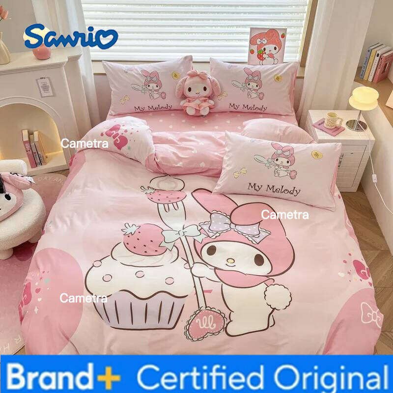 Sanrio New Creative Cartoon Merchandise Duvet Cover Merry Christmas Bedding Set Queen King Full Size Holiday Bedroom Teens Women H260205