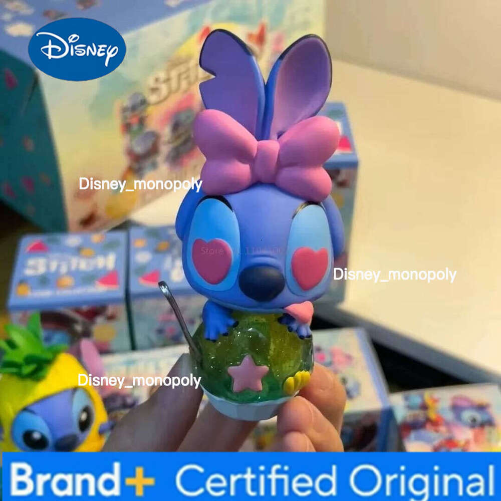 Disney Hot Toys Original Starcraft Baby Holiday Series Stitch Blind Box Mini Collection Doll Q Edition Trendy Play Figurine Gift H260205