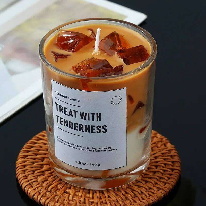 Scented Coffee Flavored Candle Smokeless Soy Wax Candles Home Decoration m H260205