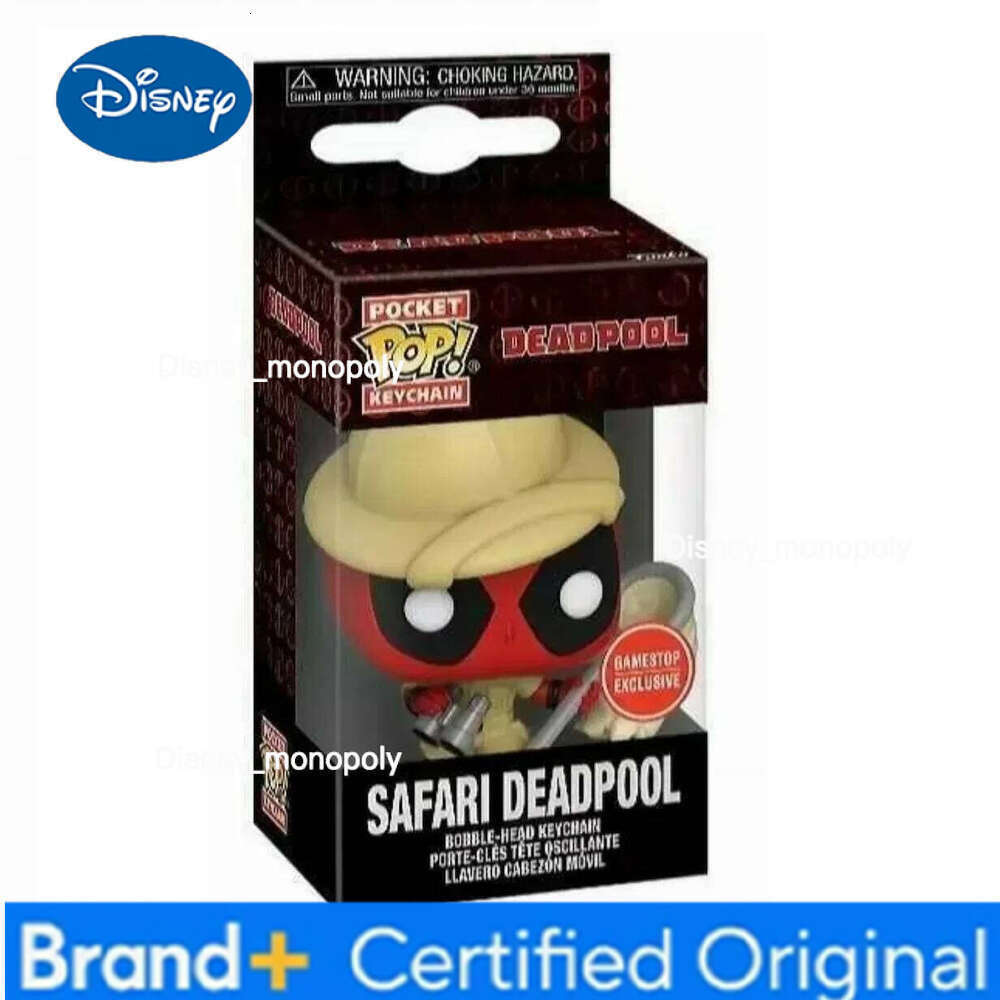 Disney Funko Marvel Studios SAFARI Deadpool Gamer Keychains Toy Bobble Head Only at Game Shop Pocket Pop Keychain Vinyl Figure Toys H260205