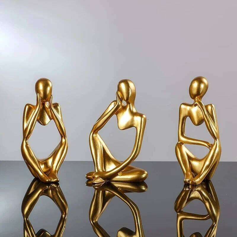 Modern Nordic Abstract Thinker Statue Resin Figurine Office Home Decoration Desktop Decor Crafts Art Mini Sculpture Accessories S260204