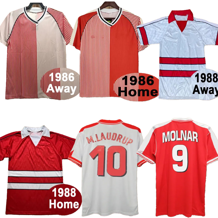 Retro Denmark Soccer Jerseys 1986 1998 M. National Team HOGH HELVEG HEINTZE POVLSEN MOLNAR LAUDRUP Home Away classic retrio Football Shirts