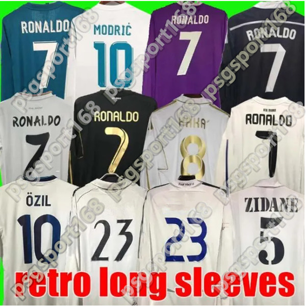 RealMadridES Retro Soccer Jerseys long sleeve Football t shirts GUTI Ramos SEEDORF CARLOS 13 14 15 16 17 18 RONALDO ZIDANE RAUL 00 01 02 03 04 05 finals KAKAF REaLs