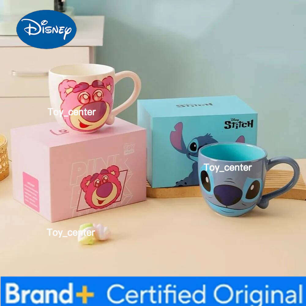 Disney Stitch Strawberry Bear Pattern Large Capacity Creative Design Water Colorful Cartoon Style Mug for Home Office Cup H260205