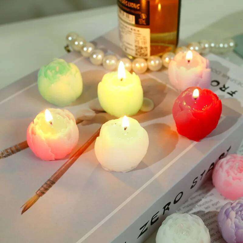 4PC Rose Wax Fragrance Candles Gift Of Artificial Roses Aromatherapy Home Decoration Ornaments S260204