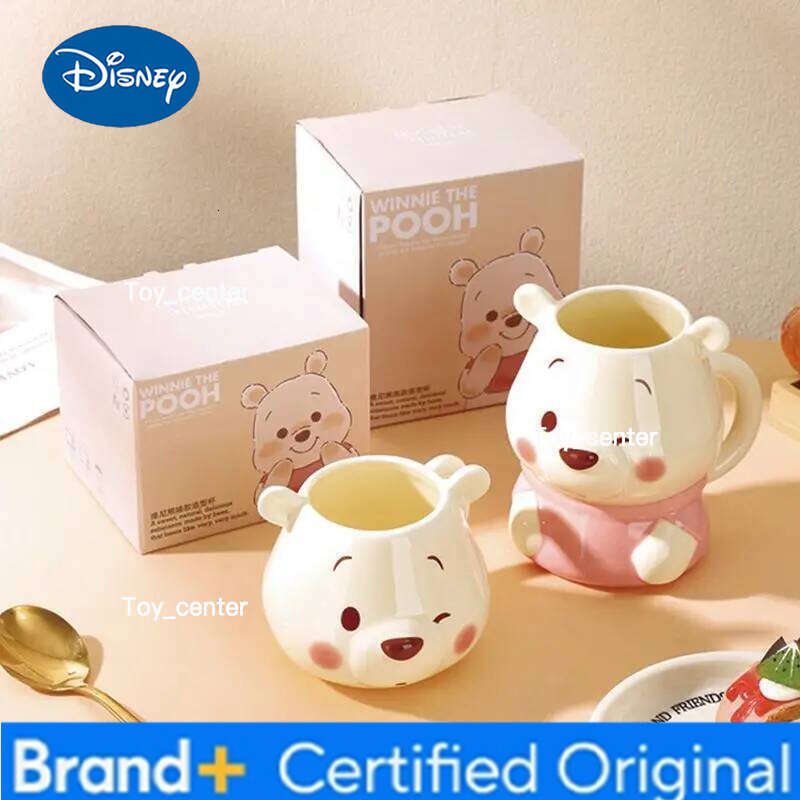 Disney Winnie the Pooh Cartoon Cute Ceramic Creative Coffee Milk Mug Birthday Gift Couple Pair Cup H260205