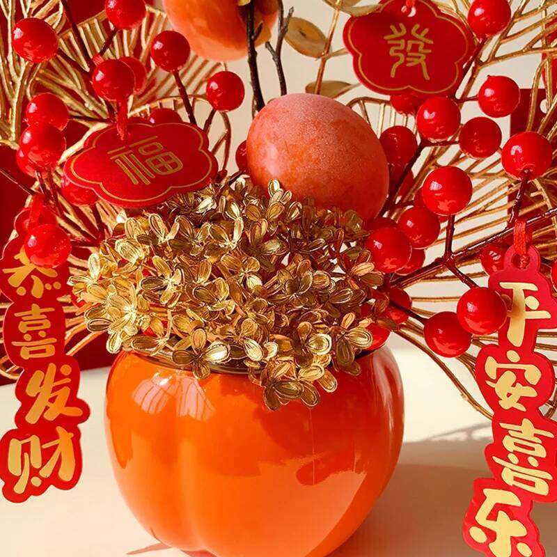 of The Horse Ornament Artificial Flower Desk Accessories Chinese New Year Decoration 2026 Room Decor S260204