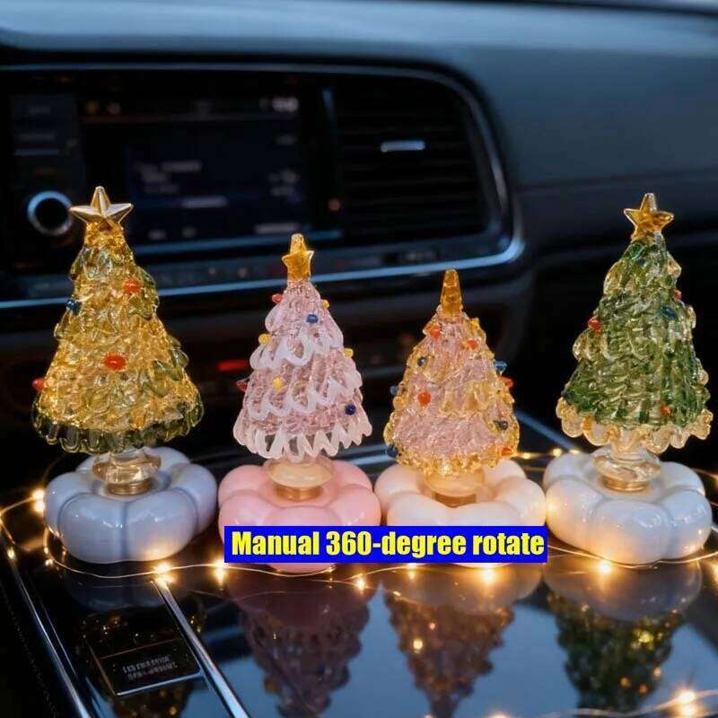 Manual 360-degree Rotate Gourd/Christmas Tree Glazed Ceramic Material Tea Pet Ornaments Creative Desk Car Decoration S260204
