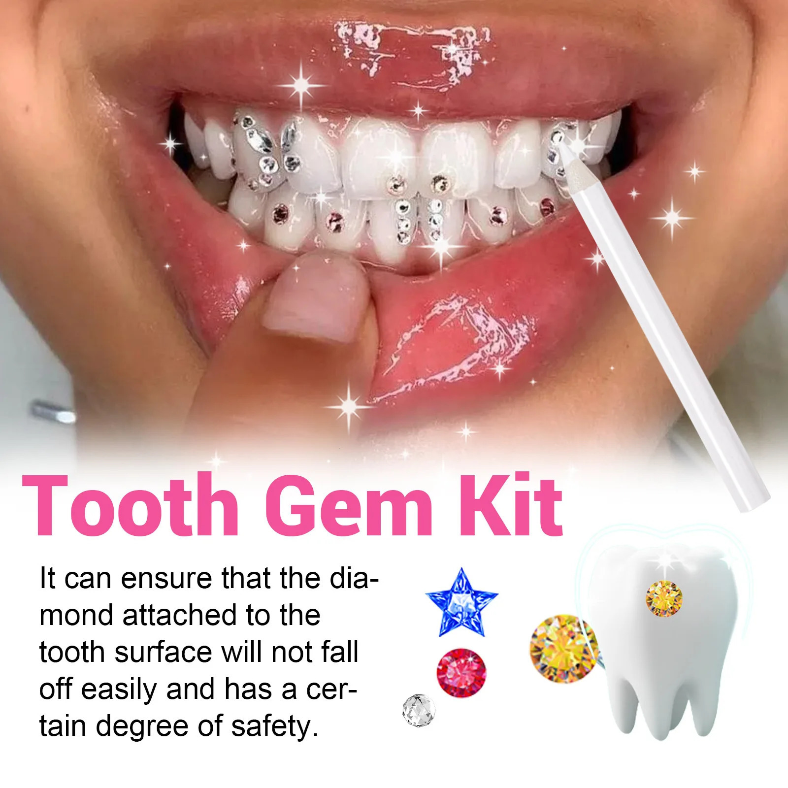 Teeth Gem Grills Set Hip Hop Party DIY Dental Diamonds Gift Kit Holiday Valentines Day Mothers Day Halloween Christmas 260130
