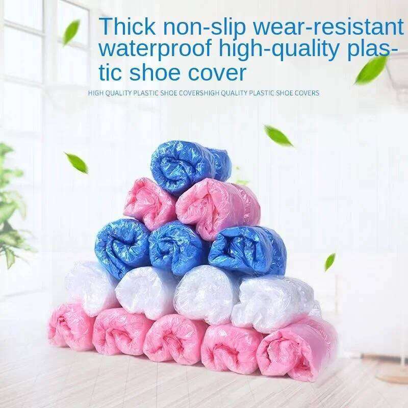 100pcs Shoes Case Plastic Anti Droplet Dust Rain Covers Disposable Waterproof Shoe Cover Pouch S260204