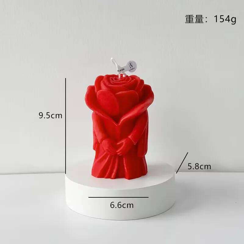 4Pcs Romantic Wedding Decoration Rose Couple Aromatherapy Candles Ins Creative Ornaments For Valentine's Day Gifts S260204