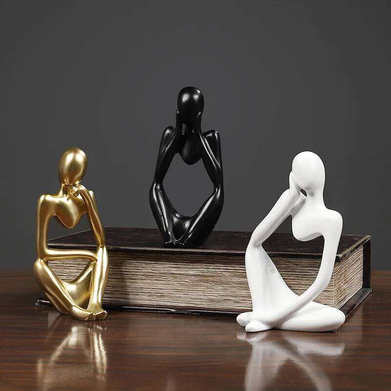 1pcs Explosive Mini Thoughtful Resin Ornaments Nordic Abstract Figures Handicrafts Light Luxury Home Decorations S260204