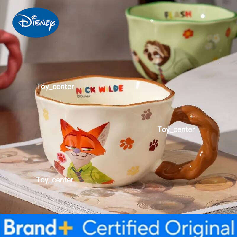 Disney Zootopia Cartoon Anime Couples Mug Cute Ceramic Tea Coffee Printing Milk Cup Set Home Decoration Kawaii Gift for Girls H2602051