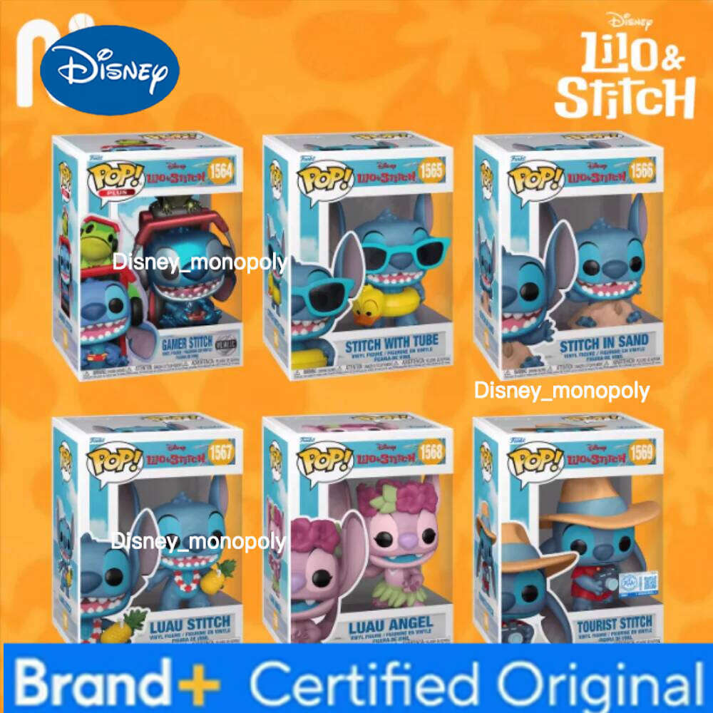 Disney In Stock Funko POP Lilo & Stitch Angel Action Figures Toy Collection Gift for Birthday H260205