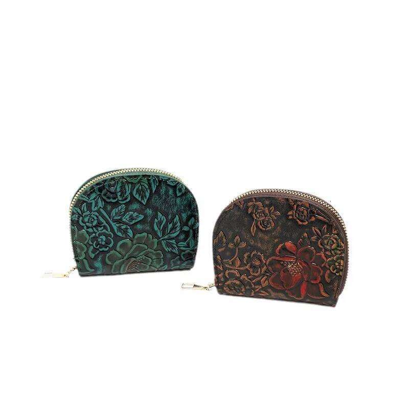 Vintage PU Leather Female Small Wallet Luxury Flowers Pouch Handbag For Women Coin Purse Card Holders Clutch Z260205