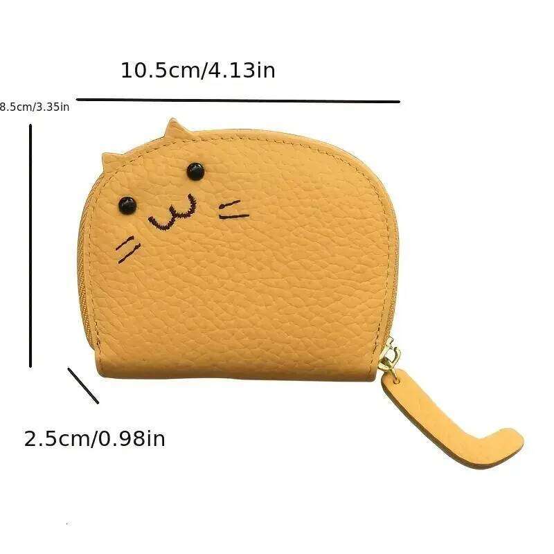 Cartoon Cat shaped design Wallet Women's Multi-card slots Cute Fashion Faux Leather Coin Purse Creative ID Card Holder Z260205