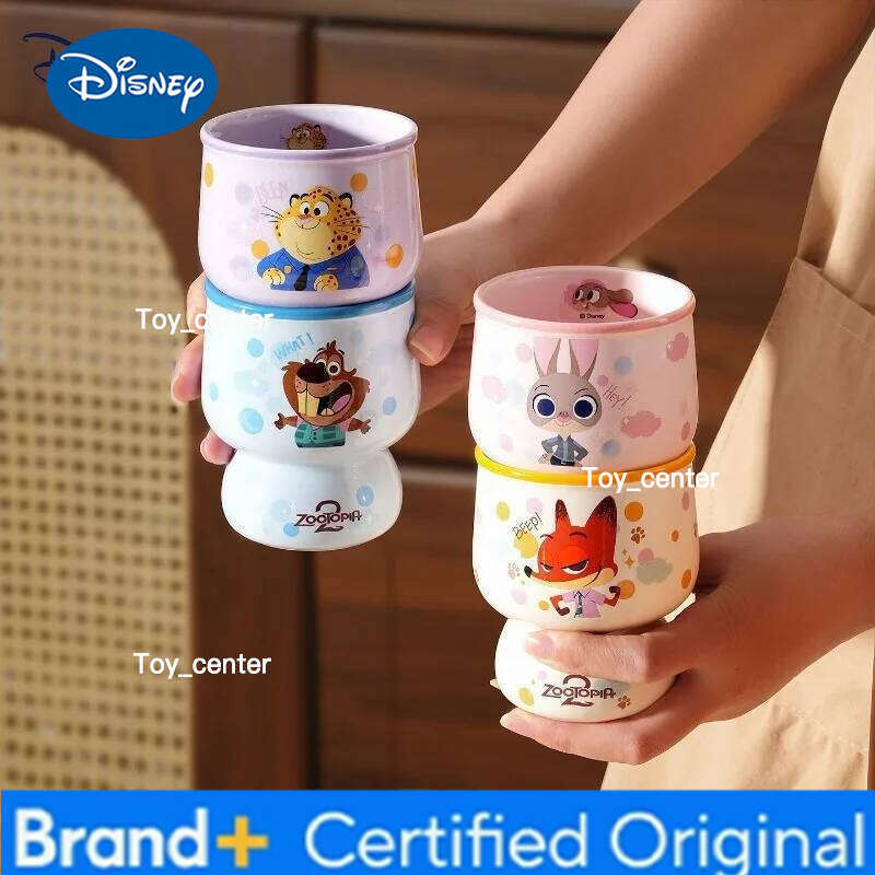 Disney Zootopia 2 Cartoon Anime Couples Mug Cute Ceramic Tea Coffee Milk Cup Set Home Decoration Kawaii Gift for Girls H260205