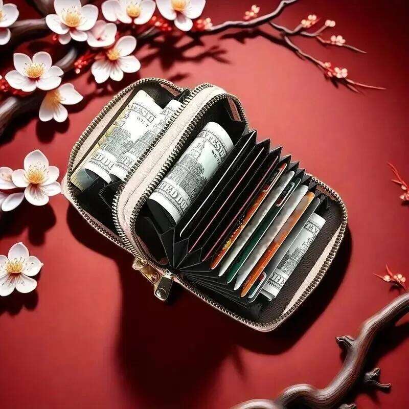 Women Short Style Lychee Pattern Fashion Large Capacity Multi Card Slot Coin Purse With Zipper Z260205