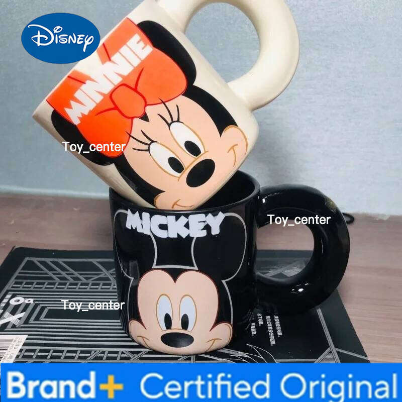 Disney Mickey Minnie Cartoon Creative Personality Cute Kawaii High Value Large Capacity Student Couple Ceramic Thickened Mug H260205
