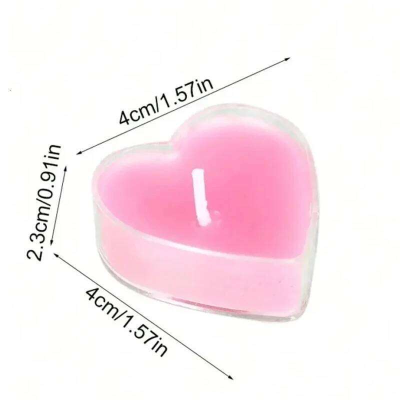 9PC/Set Heart Shaped Aromatherapy Xmas Valentine's Day Romantic Birthday Lover Proposal Scene Decor Candles S260204