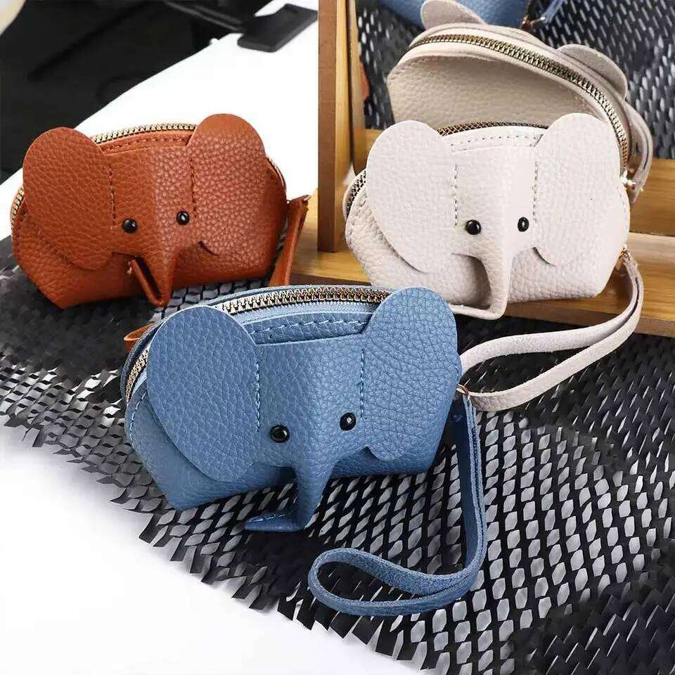 4Pcs Elephant PU Leather Purse Women Small Wallet Purses Mini Simple Zipper Bags Pocket Wallets Coin Key Storage Bag Z260205