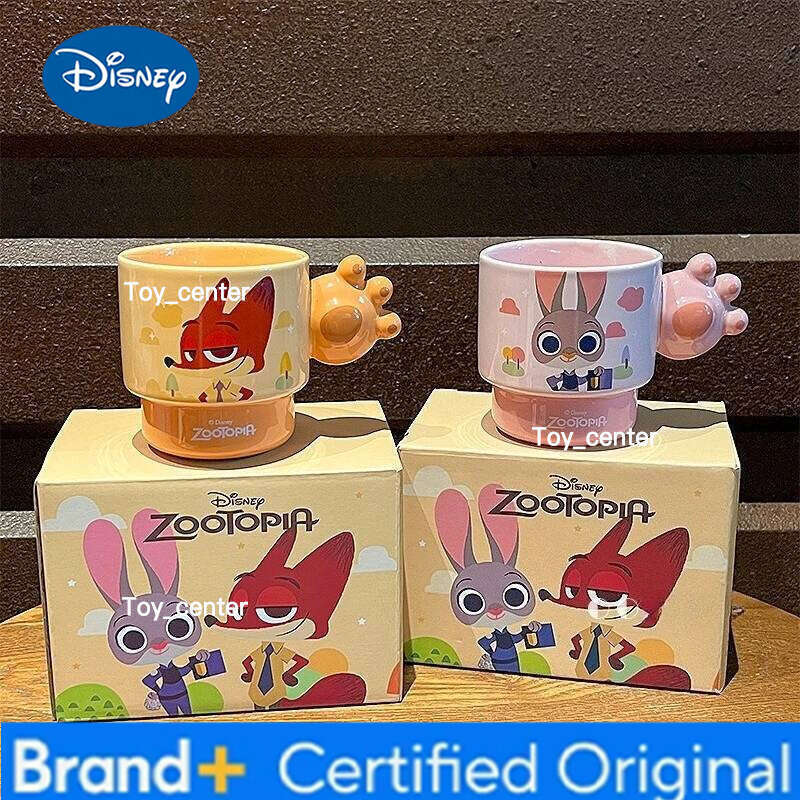 Disney Crazy Zootopia Judy Pattern 300ml Ceramic Mug Set Cartoon Anime Accessories Couple Home Water Cup Holiday Gift H2602051