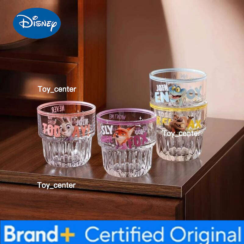 Disney Zootopia2 Cartoon Anime Cute Set Judy Nick Coffee Milk Wine Cup Household Glass Drinkware Gift for Girls H260205