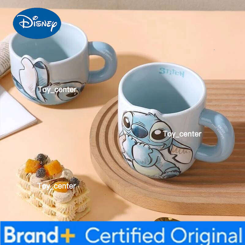 Disney Anime Lilo And Lovely Stitch Room Decoration Cute Cup 12cm 500ML 650ML Gifts for Kids Ceramic Mug H260205