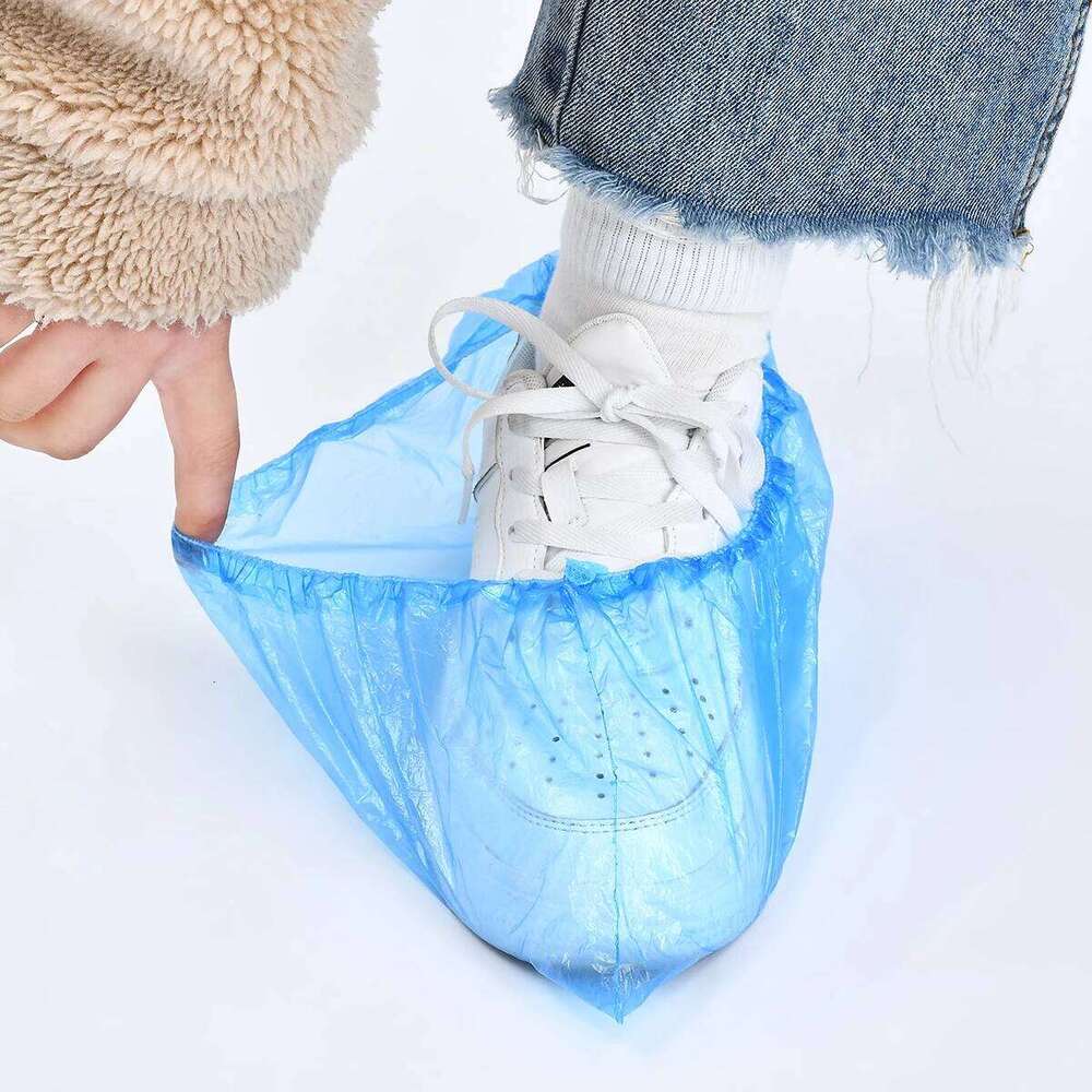 100pcs Waterproof Boot Plastic Disposable Covers Overshoe Blue Rain Shoe Mud-proof Carpet Cleaning Household Medical S260204 8a5