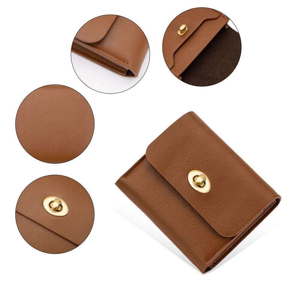 Solid Color PU Leather Wallet for Women, Large Capacity Snap Button Coin with Multi Card Slots, Minimalist Purse Z260205