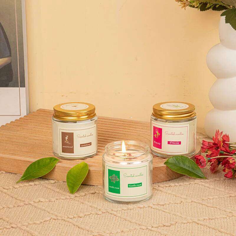 Soybean wax creative transparent glass jar, scented candle H260205