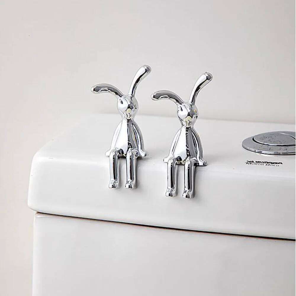 1PC Long Eared Decorative Ornaments Cartoon Center Console Decor 3D Pastable Plating Rabbit Home Furnishings Accessories S260204