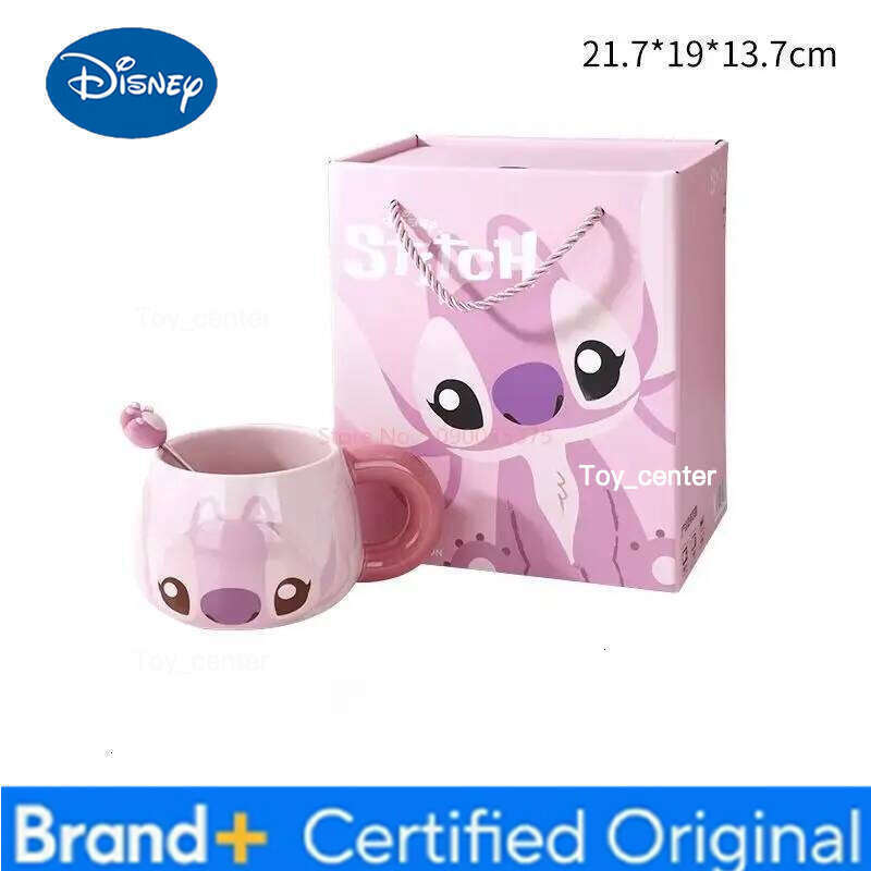 Disney Stitch 500ml Ceramic Mug with Handle Microwave Safe Large Cup Gift Box for Coffee Lovers Fans Birthday Present H260205