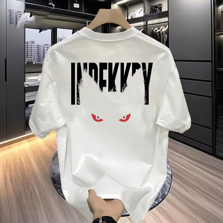 hot Free delivery Men's T-Shirts Summer men's slim fit short sleeved T-shirt made of pure cotton breathable and slimming commuting T-shirt