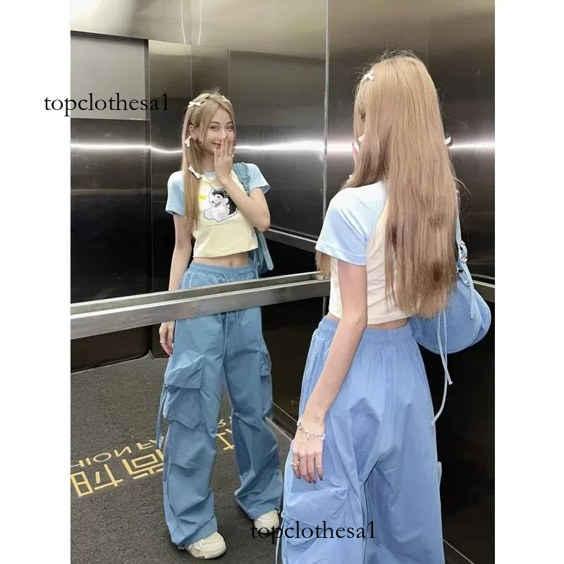 American Vintage High-Waisted Straight-Leg Wide-Leg Pants Casual Loose-Fit Design Sensibility For Women Summer 2024