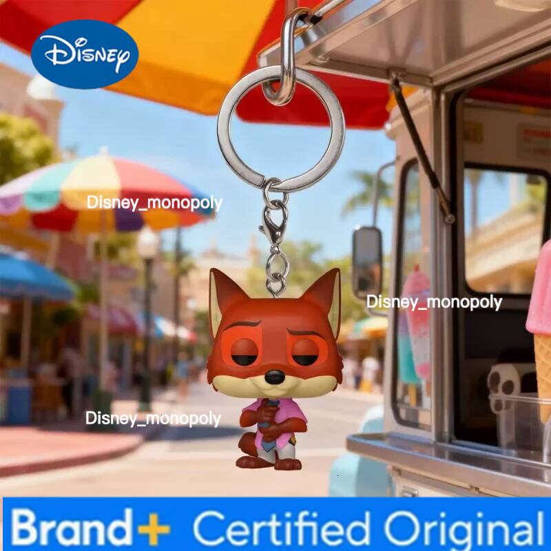 Disney Official Genuine Funko Pop Zootopia Keychain Judy Hopps Nick Wilde Action Doll Model Backpack Pendant Decoration Anime Fan Gift H260205